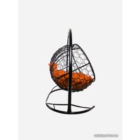 Подвесной диван M-Group Лежебока 11180407 (с черным ротангом/оранжевая подушка)