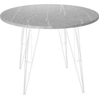 Кухонный стол Sheffilton SHT-TU10/TT 90 (белый муар/серый мрамор)