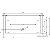 Ванна Riho Lugo 170x75 BB44005 (с каркасом)