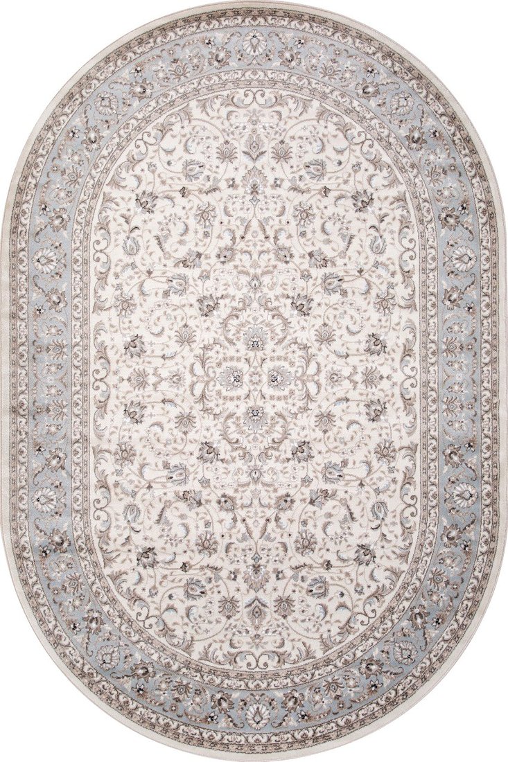 

Ковер для жилой комнаты Merinos Valencia Deluxe F014-OVAL-CREAM-L.BLUE (1.5х2.3)