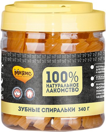 

Лакомство для собак Мнямс Крученые зубные палочки с фруктами 340 г