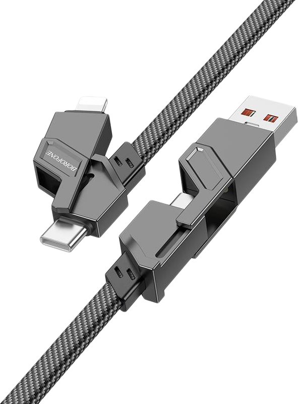 

Кабель Borofone BU43 USB Type-C/Lighting - USB Type-C/USB Type-A (1.2 м, черный)