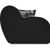 Диван Мебель-АРС Аккордеон Барон (жаккард/экокожа, газета/черный)