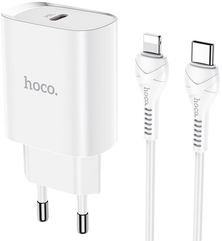 

Сетевое зарядное Hoco N14 Lightning (белый)
