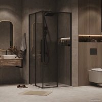 Душевой уголок Grossman Galaxy 90x90x195 300.K33.01.9090.21.10 (черный матовый/тонированное стекло) в Орше