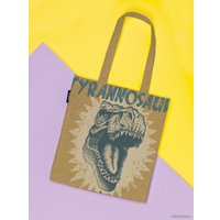 Сумка шоппер JoyArty Винтажный тиранозавр ткань под лен bsh_25907