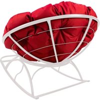 Кресло-качалка M-Group Папасан 12710106 (белый/красная подушка)