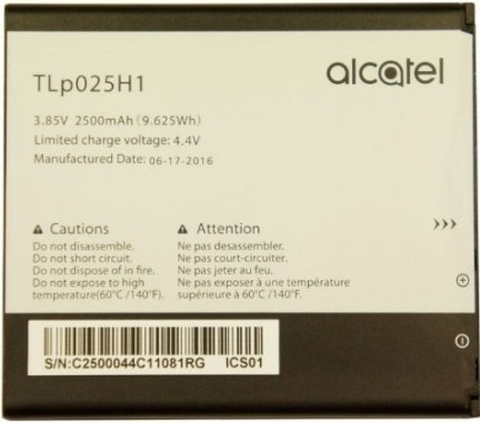 

Аккумулятор для телефона Копия Alcatel TLP025H1/TLP025H7