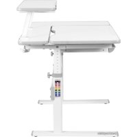 Парта Anatomica Dunga + надстройка + органайзер + подставка для книг с креслом Бюрократ KD-2 цвета оранжевый жираф (белый/серый)