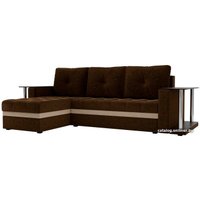 Угловой диван Craftmebel Атланта М угловой 2 стола (боннель, левый, коричневый вельвет)