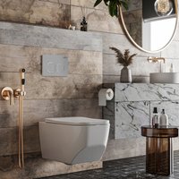 Унитаз подвесной Roxen Boro One Rimless 6 в 1 StounFix Dual Fresh 568544 (кнопка: матовая)