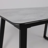 Кухонный стол Lepremo AV 1208 HPL+МДФ раздвижной 1200-1600x800 (мрамор марквина синий/черный)