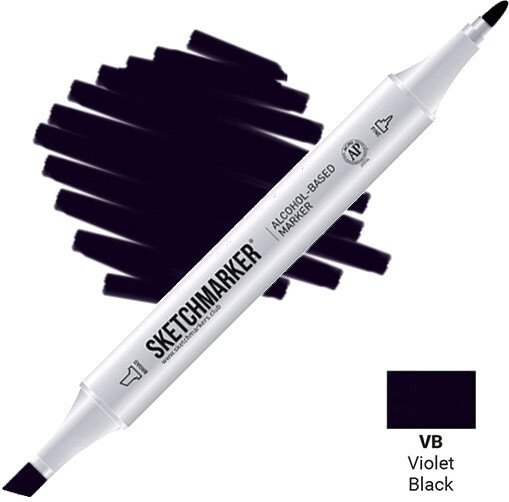 

Маркер художественный Sketchmarker Двусторонний VB SM-VB (фиолетово-черный)