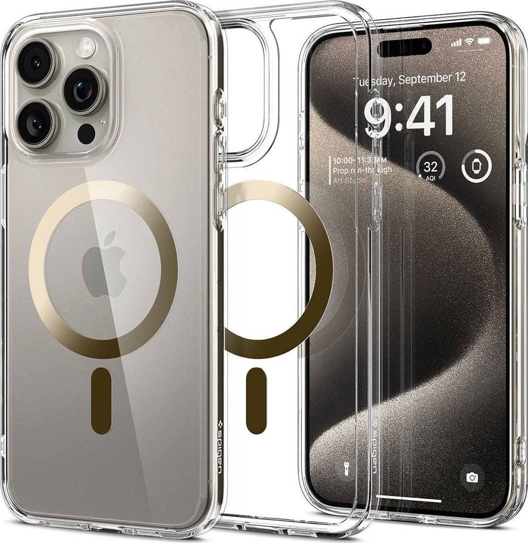 

Чехол для телефона Spigen Ultra Hybrid (MagFit) для iPhone 15 Pro Max ACS06579 (золотой)
