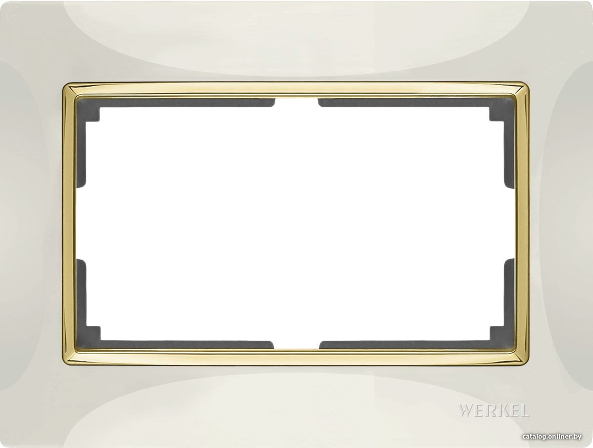 Рамка Werkel Snabb WL03-Frame-01-DBL (слоновая кость/золото)