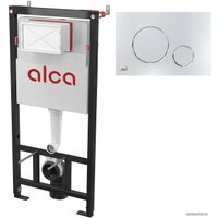 Инсталляция для унитаза Alcaplast AM101/1120 + кнопка Thin M671 (хром глянцевый)