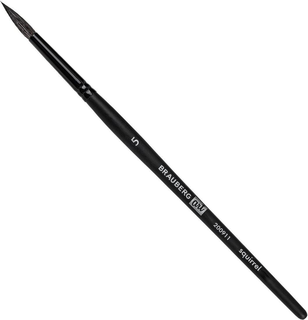 

Кисть для рисования BRAUBERG Art Classic Белка 5 200911 (круглая, короткая ручка)