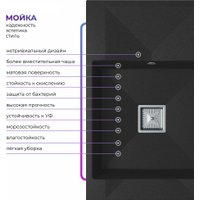 Кухонная мойка Polygran Blade 780 (космос)