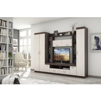 Стенка Астрид-Мебель Премьера 15 гостиная (анкор темный/анкор белый)