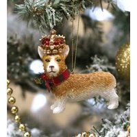 Елочная игрушка Gisela Graham Limited London Christmas. Корги в короне 12763