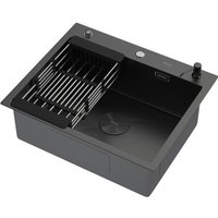 Кухонная мойка ARFEKA ECO AR мойка 600*500 POP-UP, коландер, дозатор BLACK