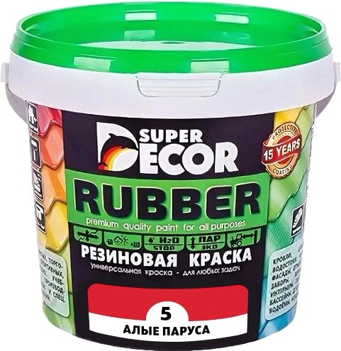 

Краска Super Decor Rubber 1 кг (№05 алые паруса)