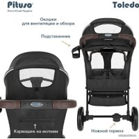 Коляска прогулочная «книга» Pituso Toledo EVA (черный)