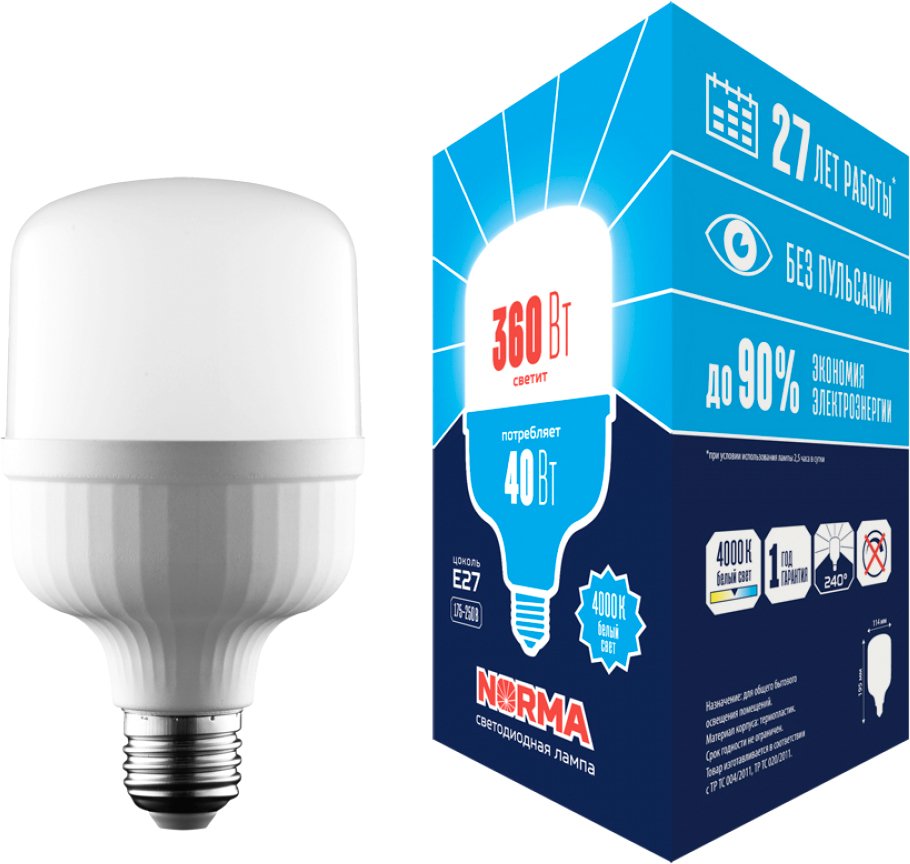

Светодиодная лампочка Volpe LED-M80-40W/4000K/E27/FR/NR UL-00006789