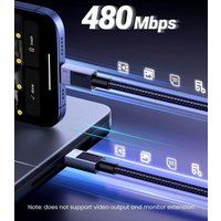 Кабель Ugreen L512 USB Type-C - USB Type-C 45063 (1 м, черный)