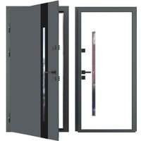 Металлическая дверь Guard Inox Black 2 96x205 (левая, Ral 7016/экосатин белый)