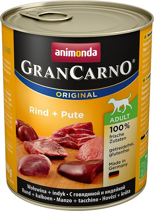 

Консервированный корм для собак Animonda GranCarno Original Adult beef + turkey 0.4 кг