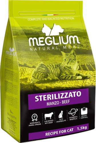 Сухой корм для кошек Meglium Cat Adult Neutered Beef MGS0401 (1.5кг)