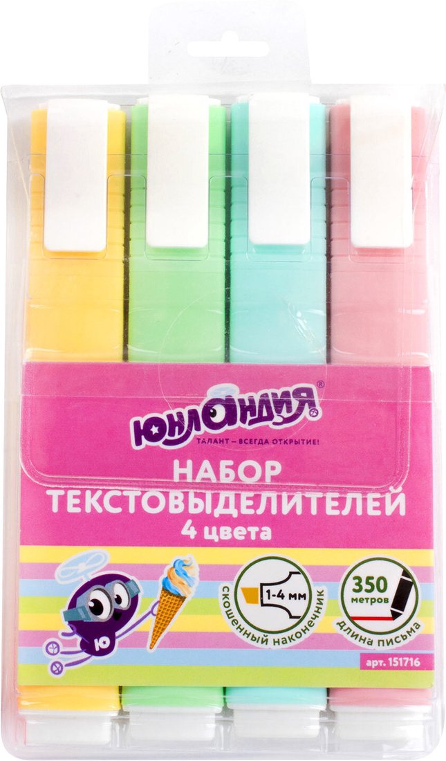 

Набор текстовыделителей Юнландия Colorstar Pastel 151716 (4шт)