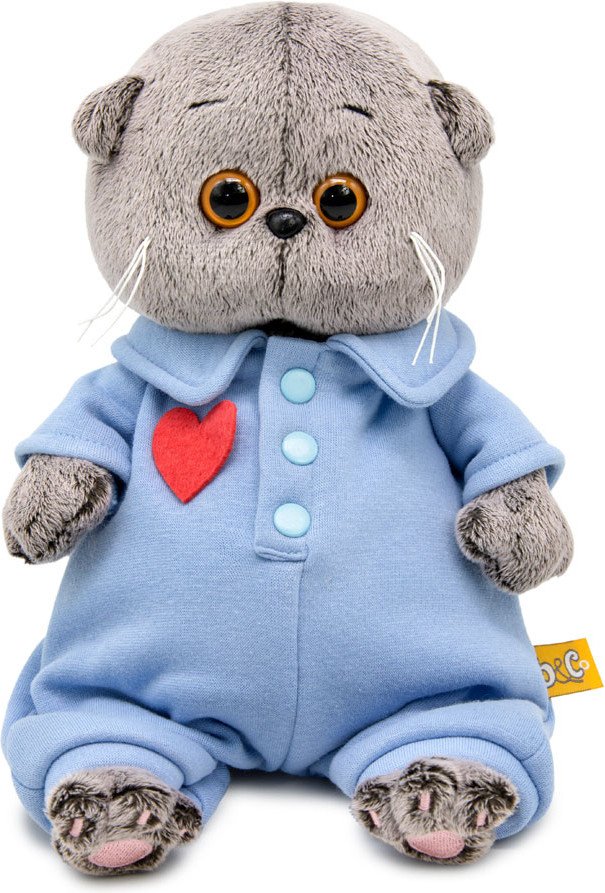 

Классическая игрушка BUDI BASA Кот Басик Baby в голубом комбинезоне с сердечком 10896435