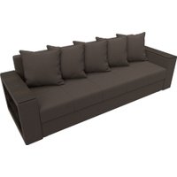 Диван Лига диванов Дубай Лайт полки слева 132281L (рогожка Амур 05 коричневый)