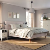 Кровать Ikea Иданэс 200x180 (бледно-розовый, гуннаред) 704.589.53