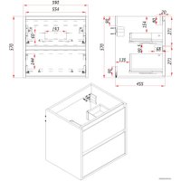  ЗОВ Тумба с умывальником Парма 60 P60LA0MAMC1B-OL60 (аттик)
