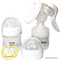 Ручной молокоотсос Philips Avent Natural Motion с бутылочкой для кормления SCD210/03
