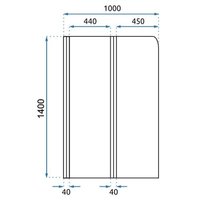 Стеклянная шторка для ванны Rea Agat-2 100 (золотистый)