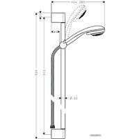 Душевой гарнитур  Hansgrohe Crometta 85 Multi (27766000)