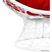 Кресло M-Group Кокос на подставке 11590106 (белый ротанг/красная подушка)