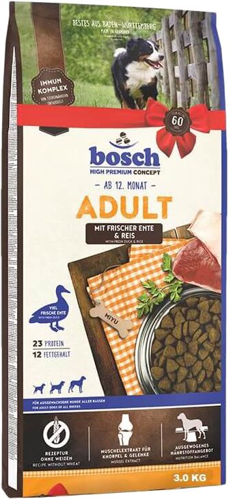 

Сухой корм для собак Bosch HPC Adult Duck & Rice (Утка с Рисом) 3 кг