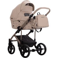 Универсальная коляска BEBETTO Magnum Light SE Pro (2 в 1, 01 светло-бежевая кожа кожа/бежевая рама)