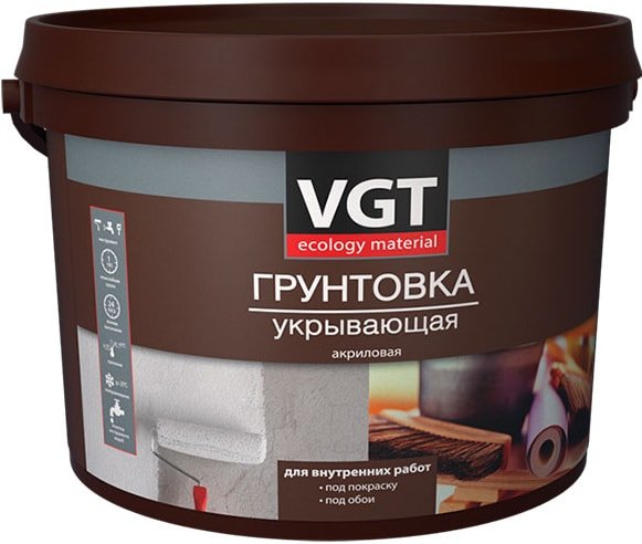 

Водно-диспрессионная грунтовка VGT ВД-АК-0301 для внутренних работ укрывающая (3 кг)