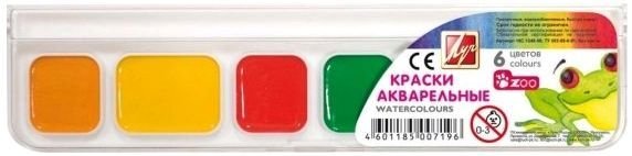 

Акварельные краски Луч ZOO медовая 19С 1248-08 (6 цв.)