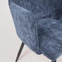 Стул с подлокотниками AksHome Brit (синий велюр TYN997-25/черный)