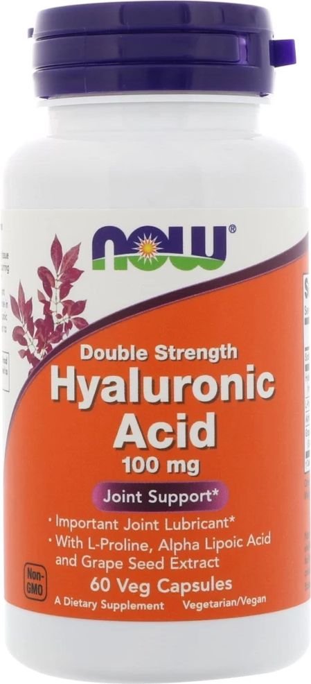 

Витамины, минералы Now Foods Гиалуроновая Кислота с пролином/Hyaluronic Acid 100 мг (двойная сила) (60 капсул)