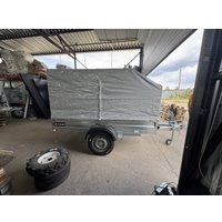 Одноосный прицеп AvtoS A28Р1B (2800x1500x300, R16, ресс. AL-KO, тент 1200мм Аэро)