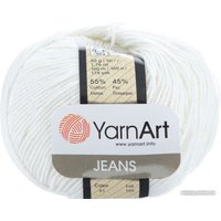 Пряжа для вязания Yarnart Jeans 01 50 г 160 м (белый)