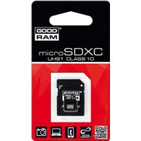 Карта памяти GOODRAM microSDXC (Class 10) 128GB + адаптер [SDU128GXCUHS1AGRR10]